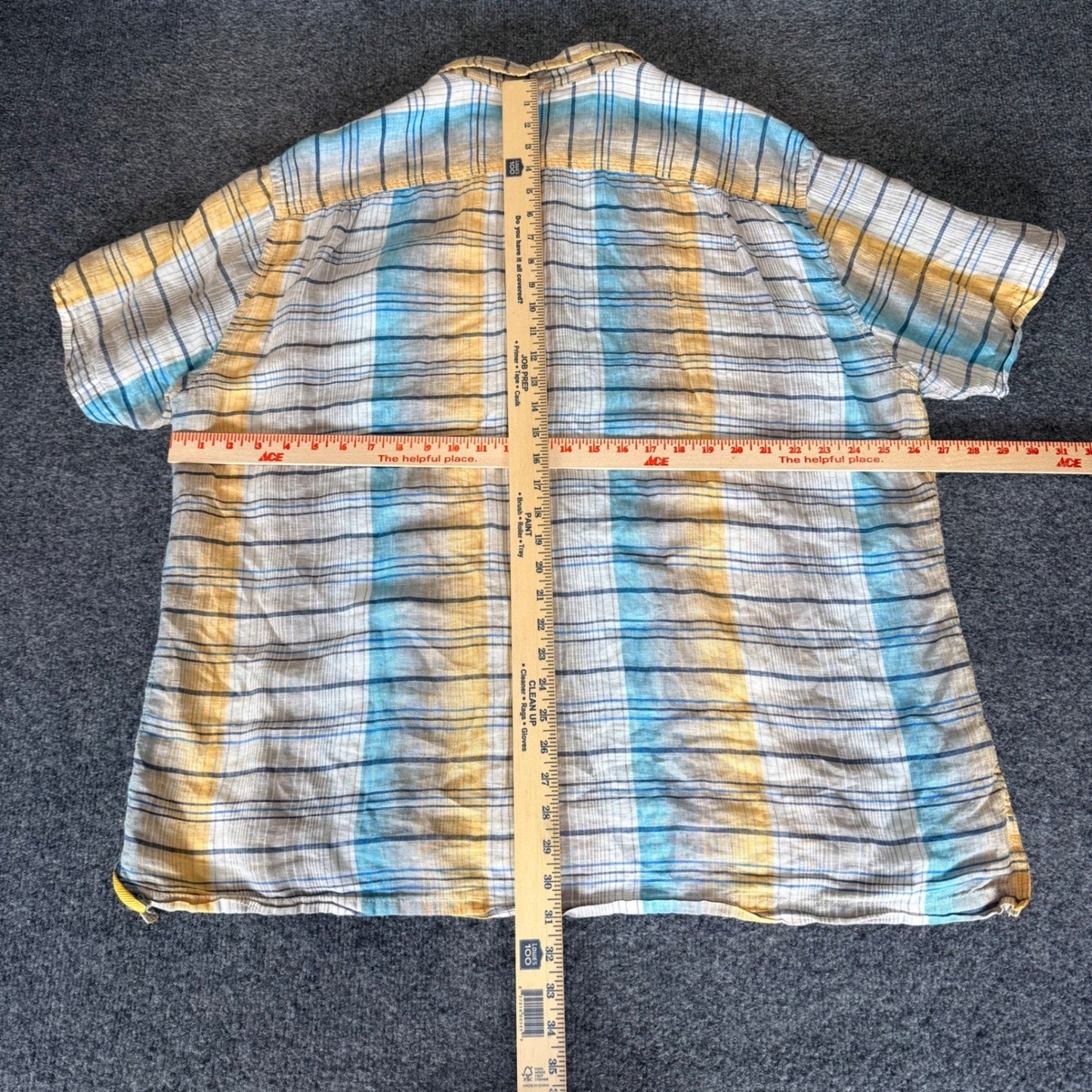 Tommy Bahama Shirt Mens XXL 100% Linen Button Up Striped Short Sleeve 2XL Casual