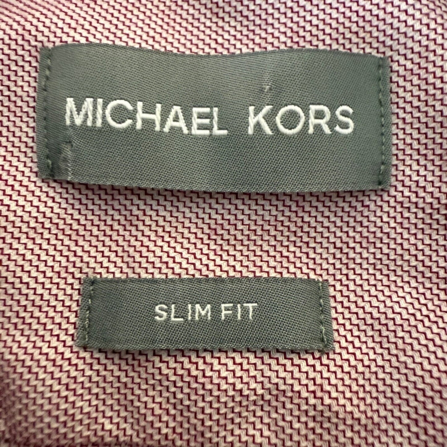 Michael Kors Dress Shirt 17.5 34/35 XL Slim Long Sleeve Cotton Formal Business