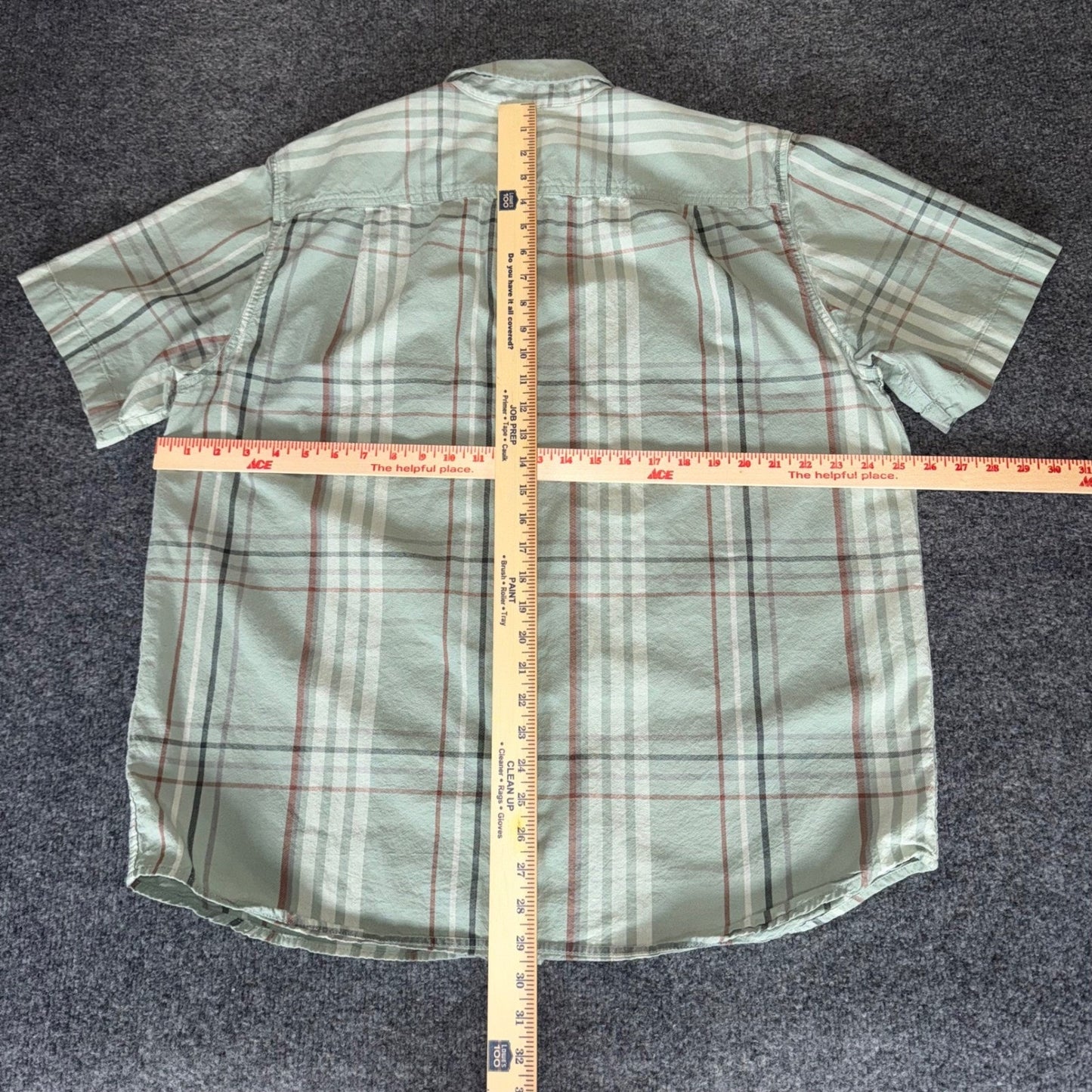Carhartt Shirt Mens Large Green Plaid Button Down Short Sleeve Casual Workwear