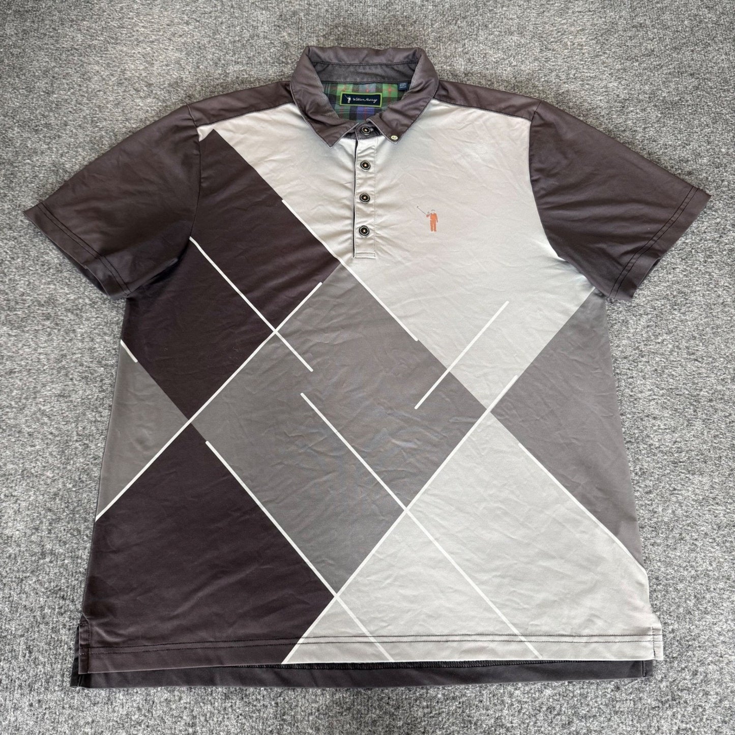 William Murray Golf Polo Shirt Mens Large Geometric Short Sleeve Performance
