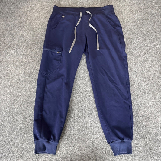 FIGS Zamora Scrub Jogger Pants Womens Medium Petite Blue Medical Doctor Uniform