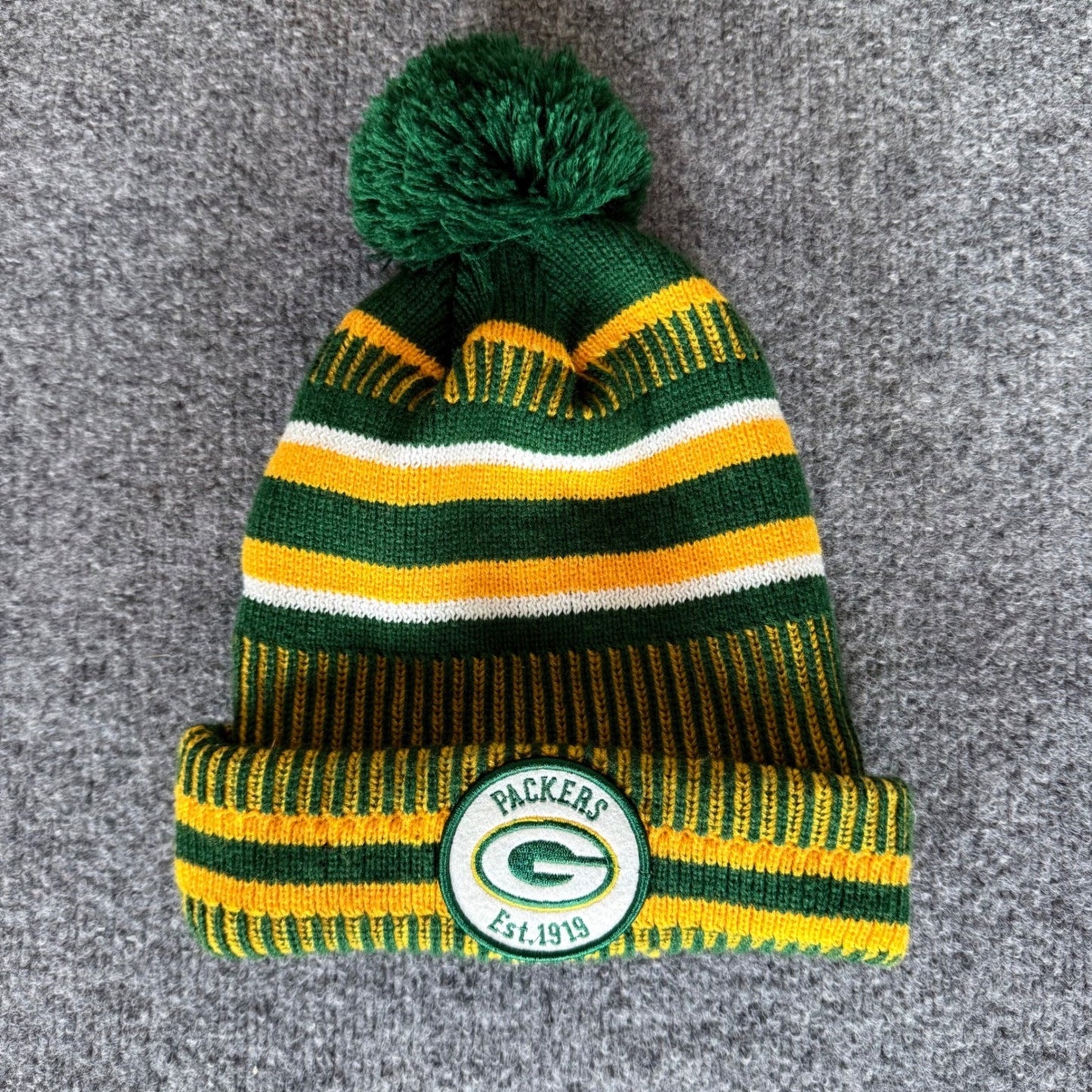 Green Bay Packers New Era NFL Knit Beanie Hat Pom Winter Cap OSFM Football
