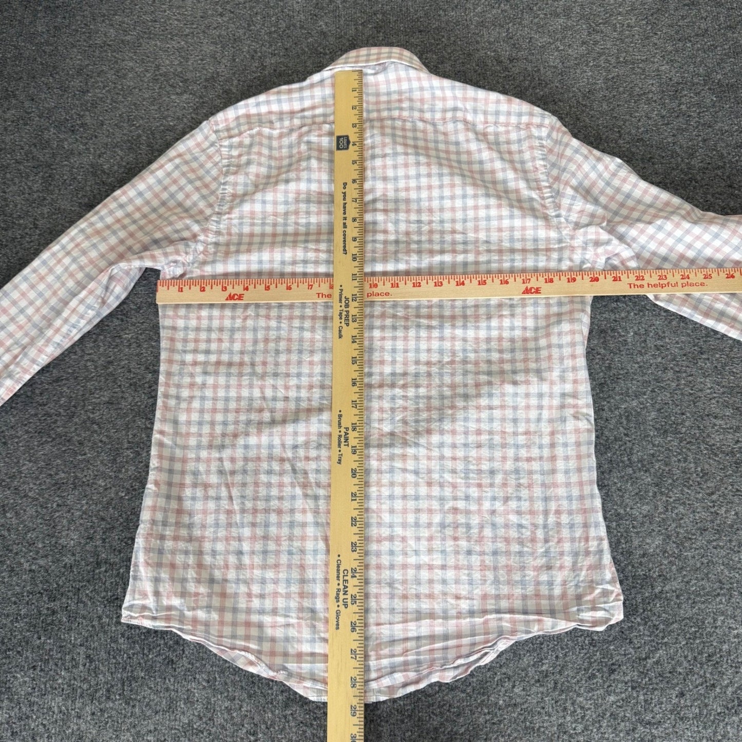 Tommy Hilfiger Mens Slim Fit Plaid Button Down Shirt Red Blue White 15 32/33 M