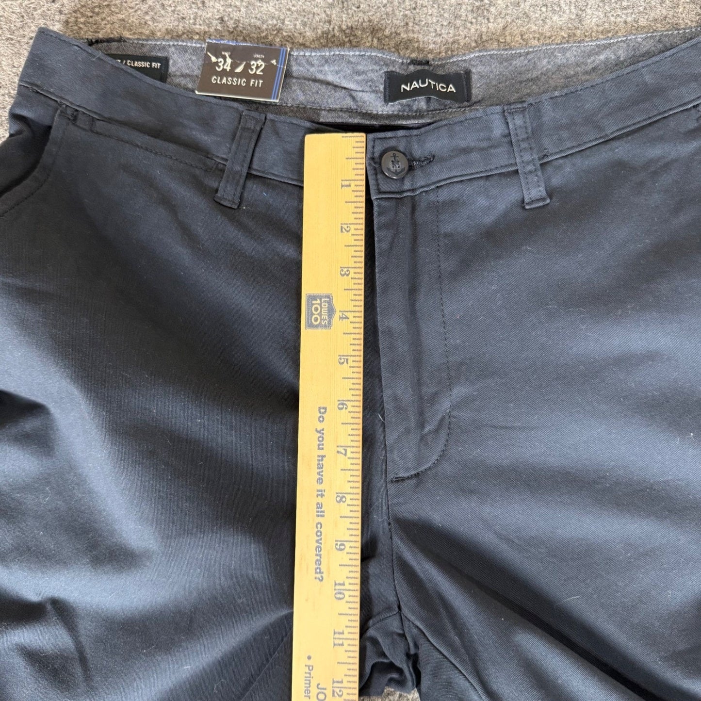 Nautica Deck Pant Mens 34x32 Navy Blue Stretch Classic Fit Chino Pant NEW Casual