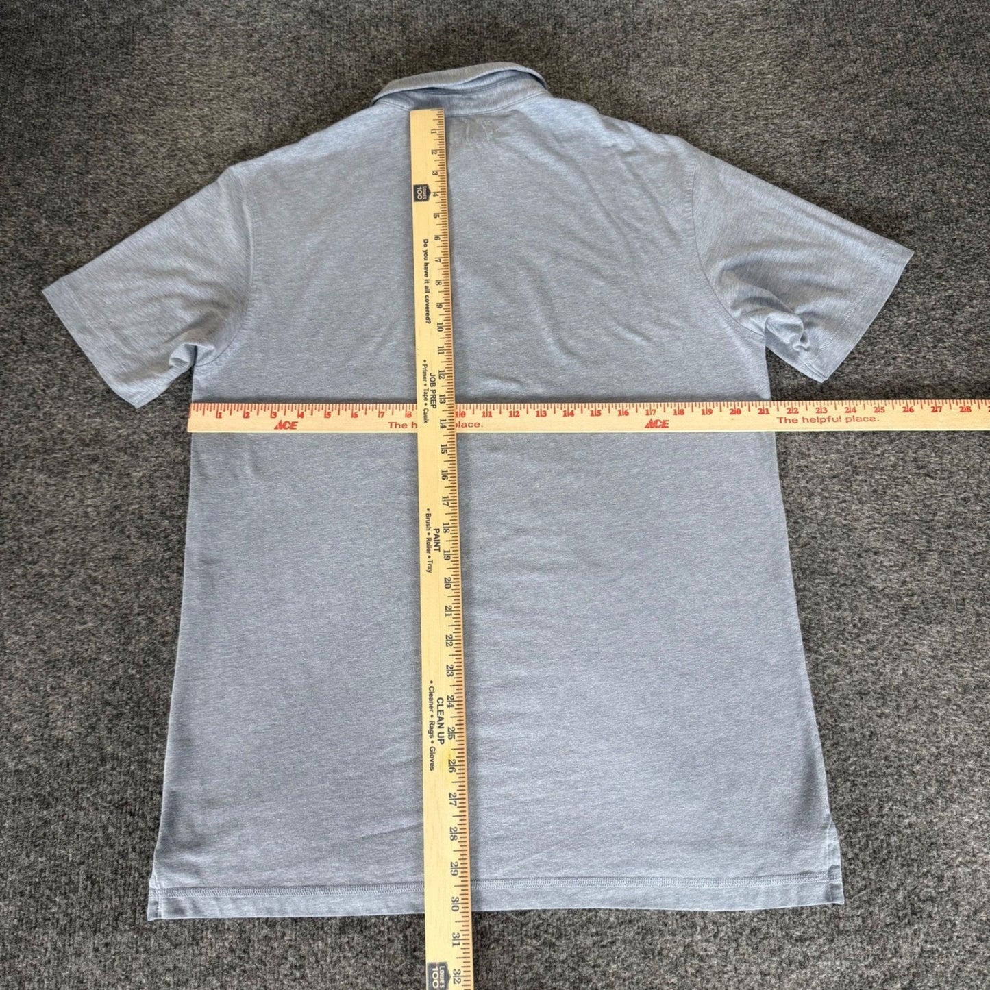 Linksoul Men Blue Striped Golf Polo Shirt Medium Short Sleeve Performance Casual