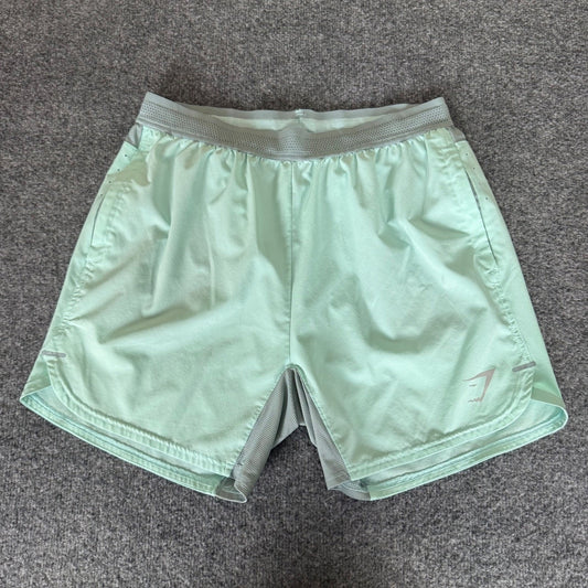 Gymshark Mens Running Shorts Light Aqua Green Large Unlined Athletic Gym Workout