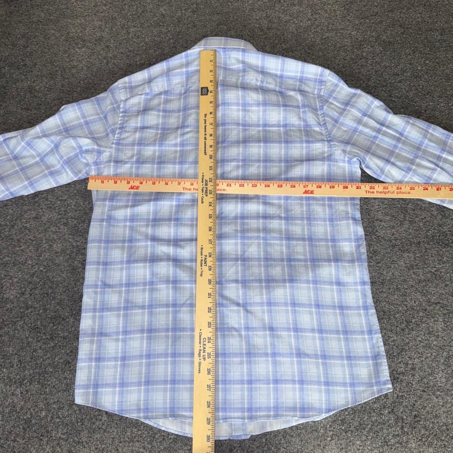 UNTUCKit Mens Large LT Slim Fit Plaid Button Up Shirt Blue Cotton Long Sleeve