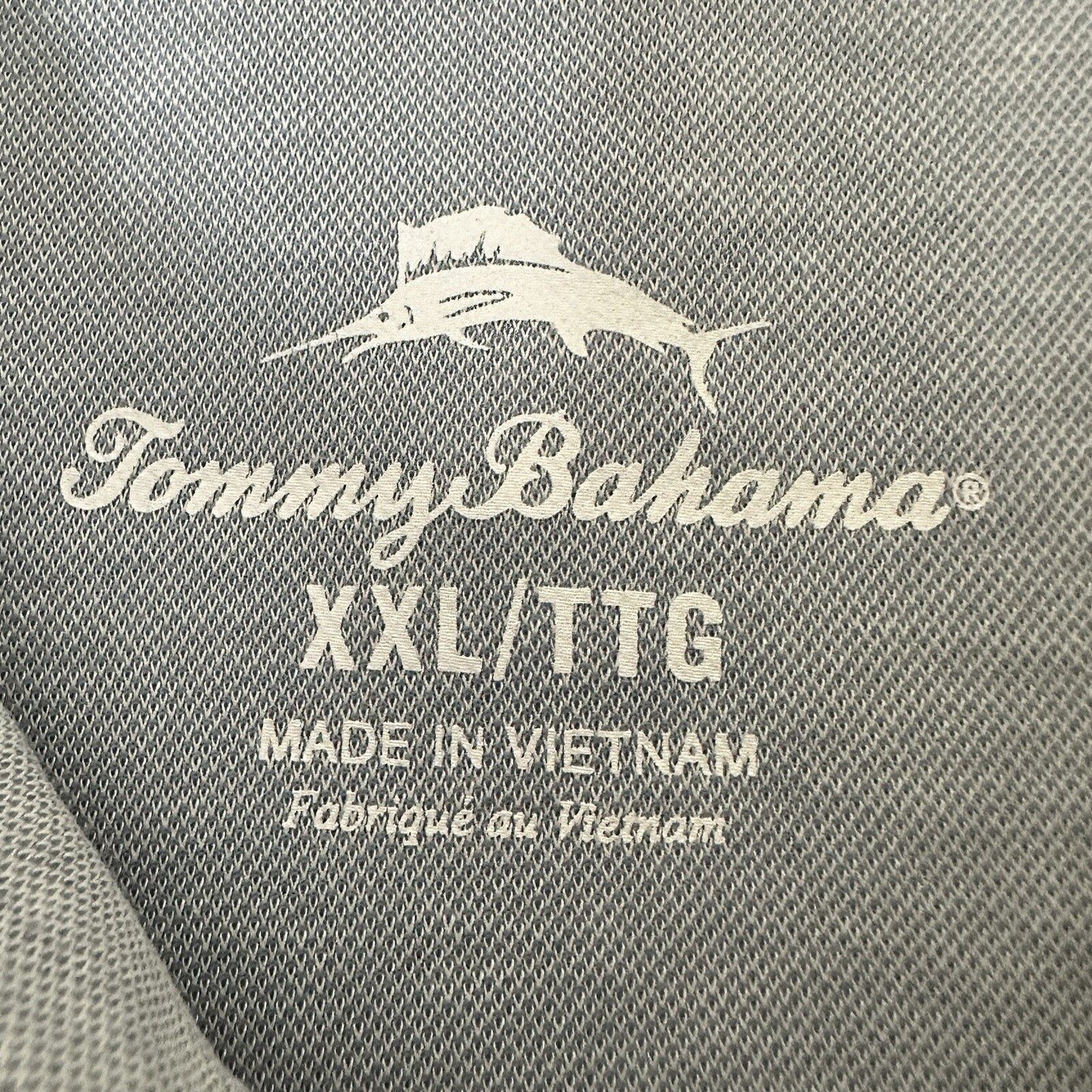 Tommy Bahama Polo Shirt Mens 2XL Grey Short Sleeve Casual XXL Dadcore Adult