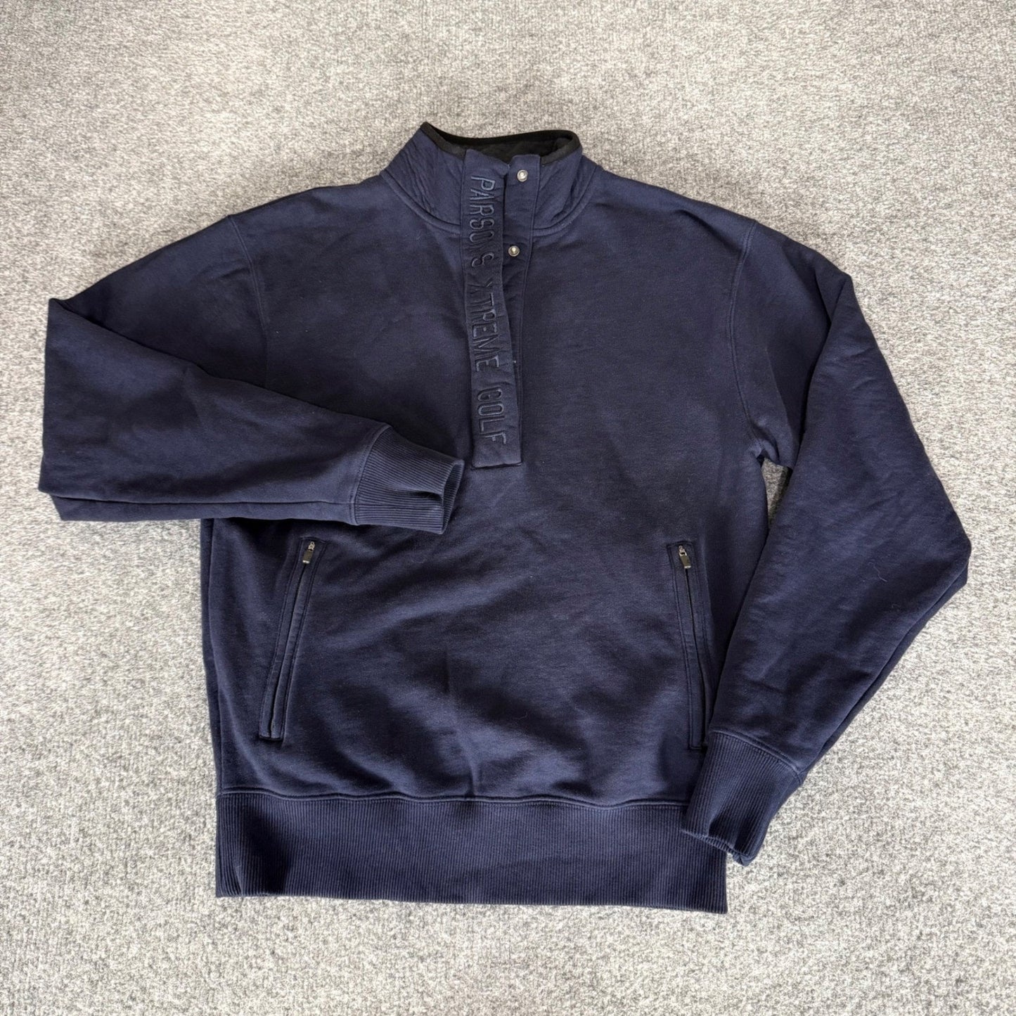 PXG Parsons Xtreme Golf Mens XS Navy Blue Snap Neck Sweatshirt Pullover Casual