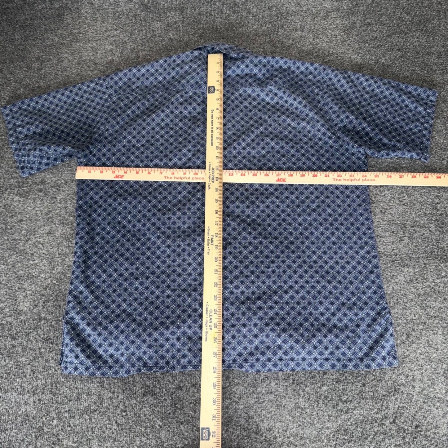 Tori Richard Mens L Blue Geometric Short Sleeve Button Up Shirt Hawaiian Resort