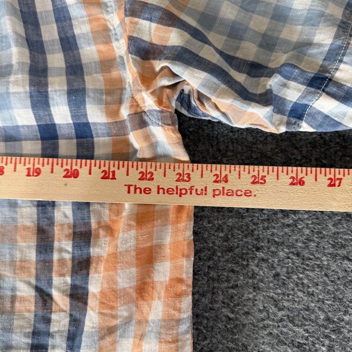 Tommy Bahama Linen Shirt Mens Large Plaid Short Sleeve Button Up Relax Casual