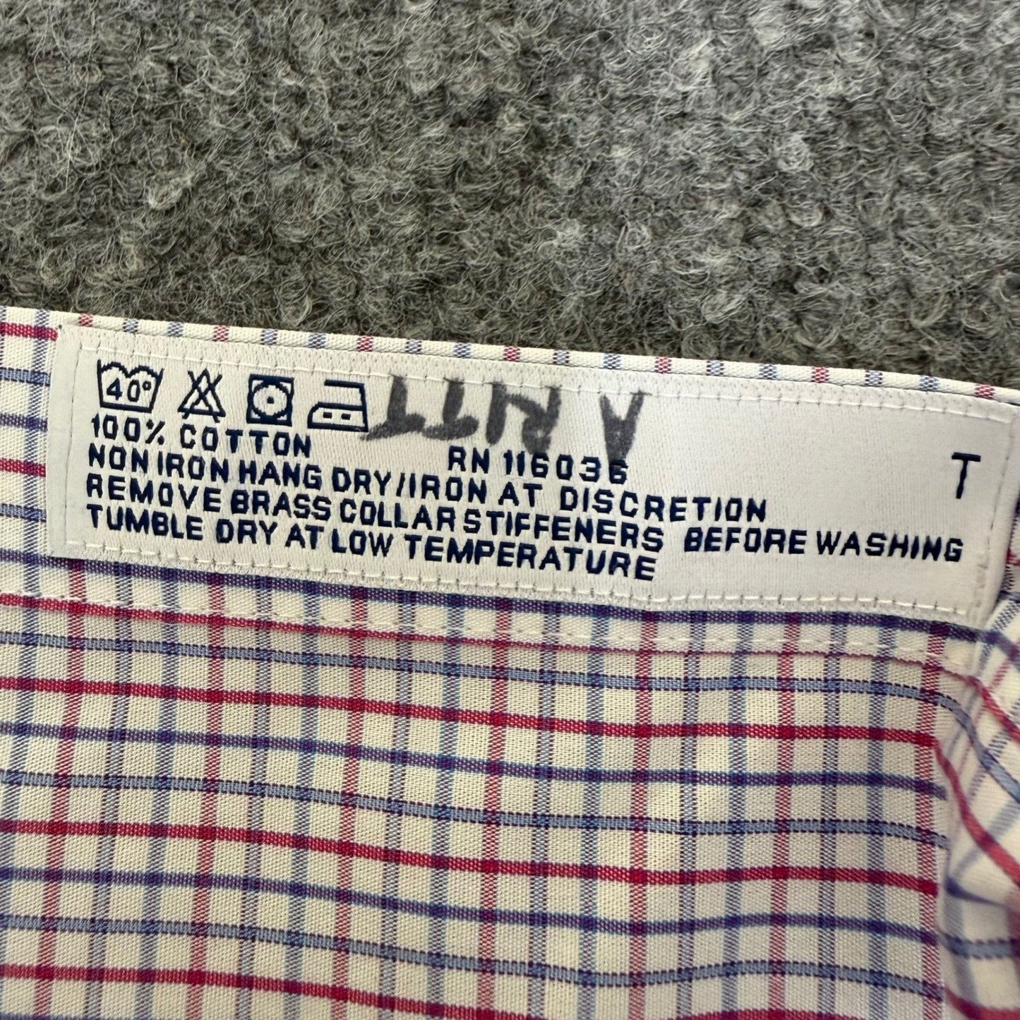 Charles Tyrwhitt Men 15.5 33 Slim Fit Non Iron Cotton Check Dress Shirt Red Blue