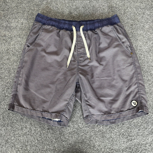 Vuori Kore Shorts Mens 32 Blue Striped Lined Athletic Gym Training Workout Run