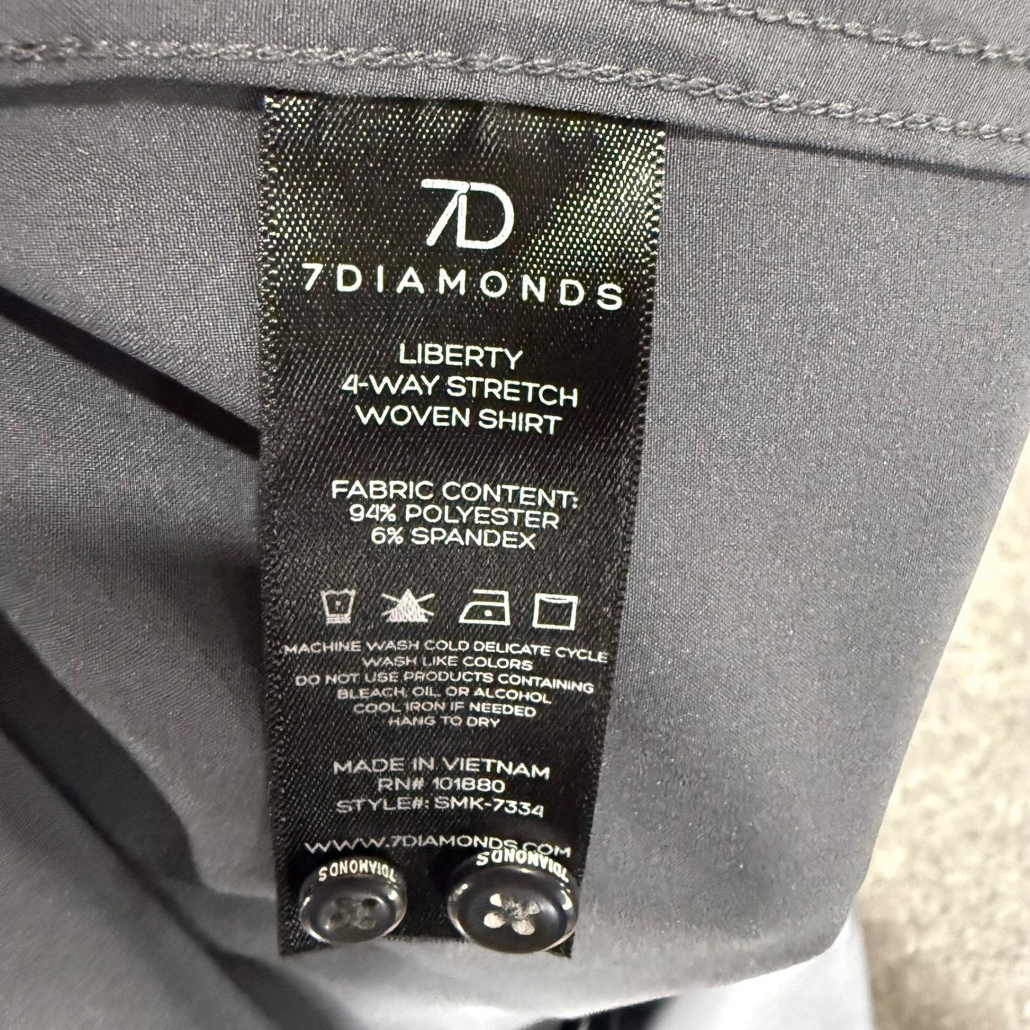 7 Diamonds 4-Way Stretch Shirt Mens L Gray Long Sleeve Button Up Casual Comfort