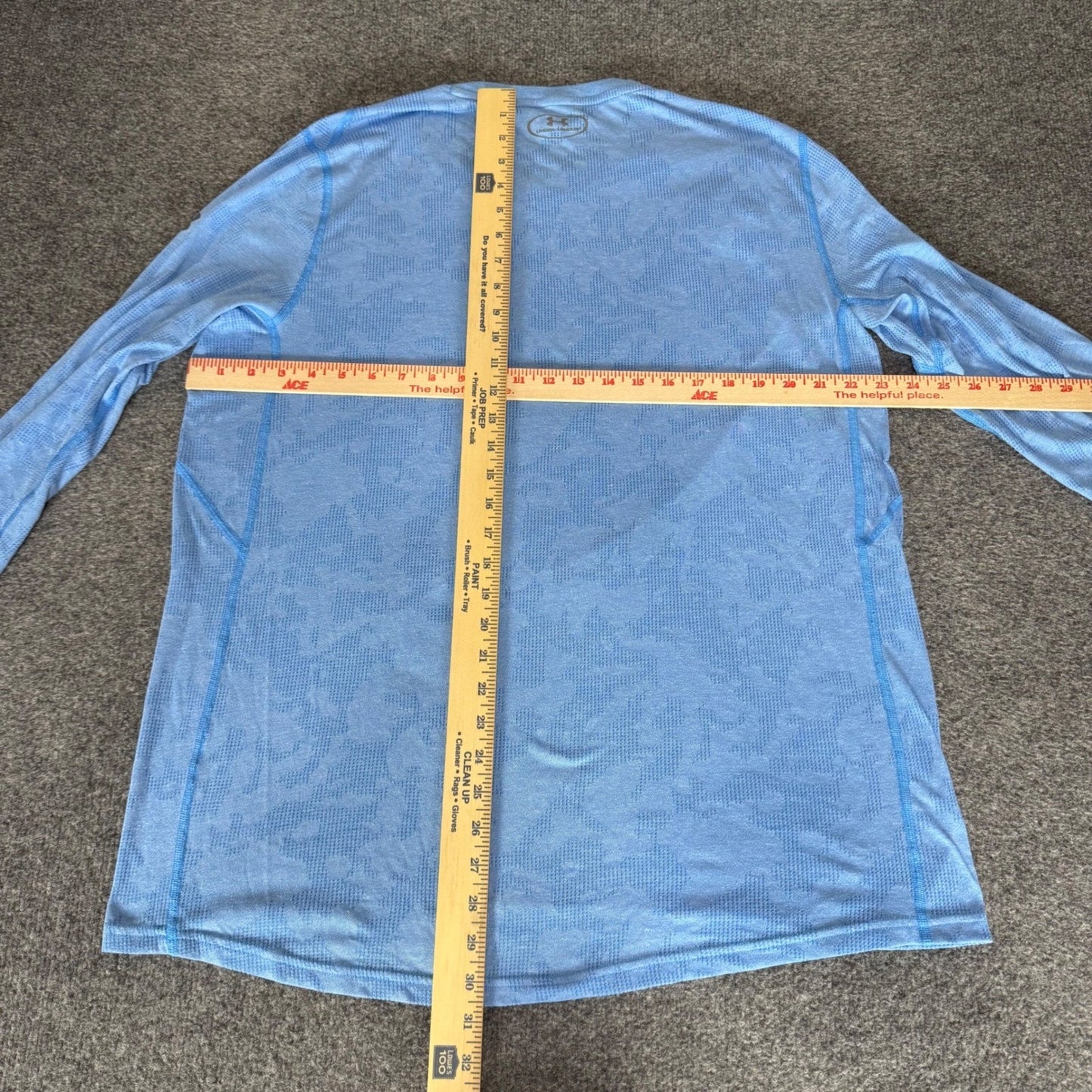 Under Armour Threadborne HeatGear Mens 2XL Blue Camo Long Sleeve Training Shirt