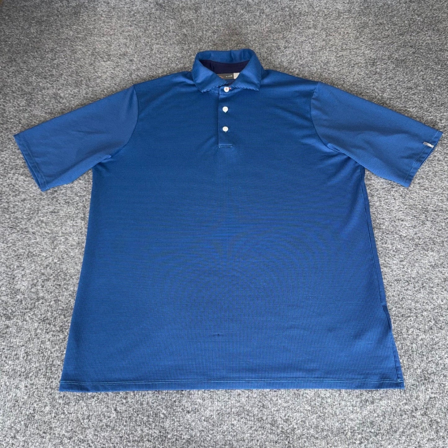 KJUS Ashton Polo Shirt Mens 50 Medium Blue Short Sleeve UPF 50+ Performance Golf