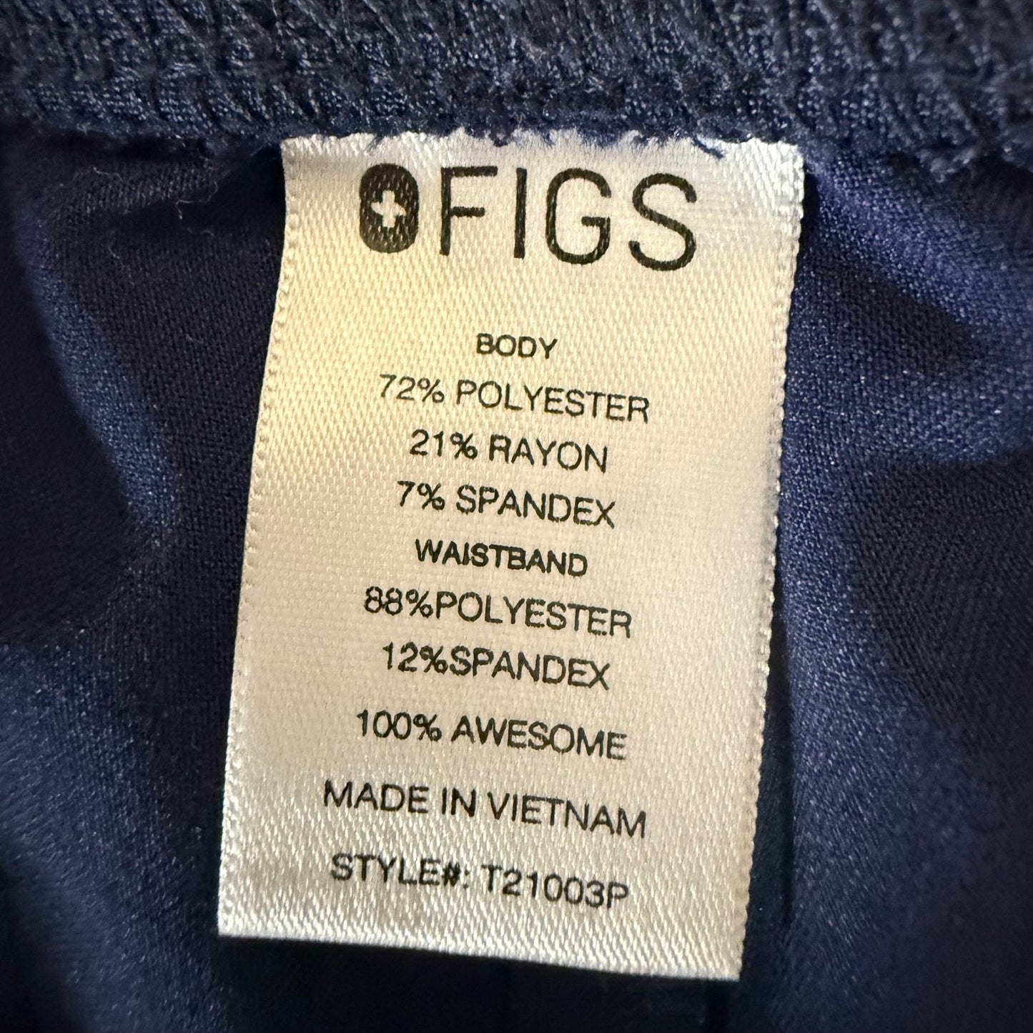FIGS Livingston Scrub Pant Womens Small Petite Navy Blue Medical Stretch Uniform