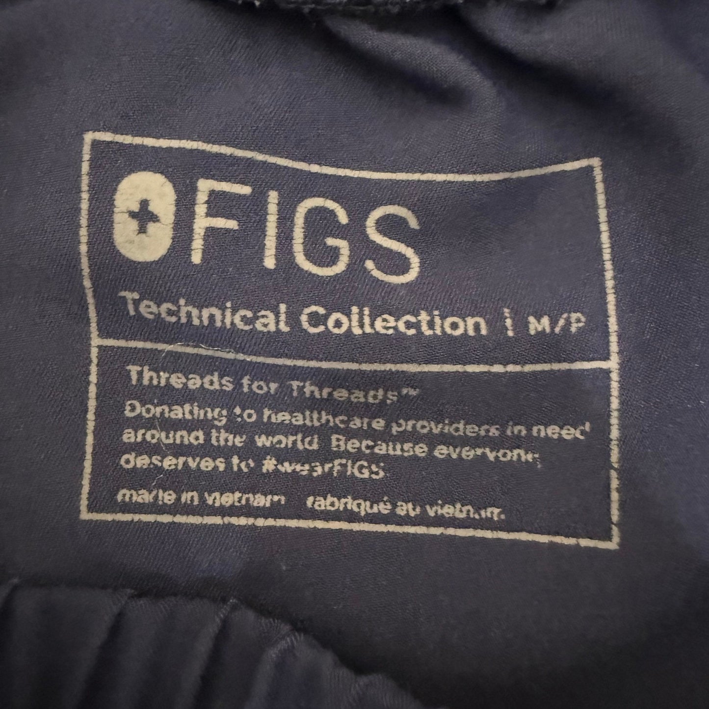 FIGS Zamora Jogger Scrub Pants Womens Medium Petite High Rise 30x27 Navy Blue