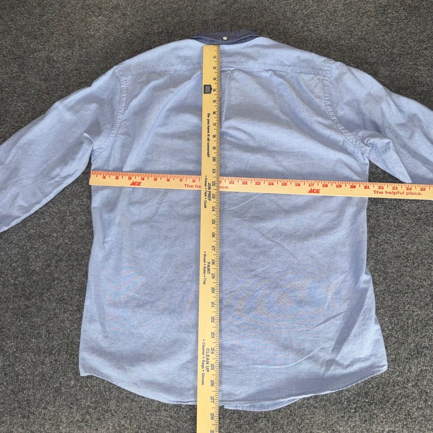 J Crew Oxford Shirt Men M Blue Chambray Placket Slim Fit Long Sleeve Button Down