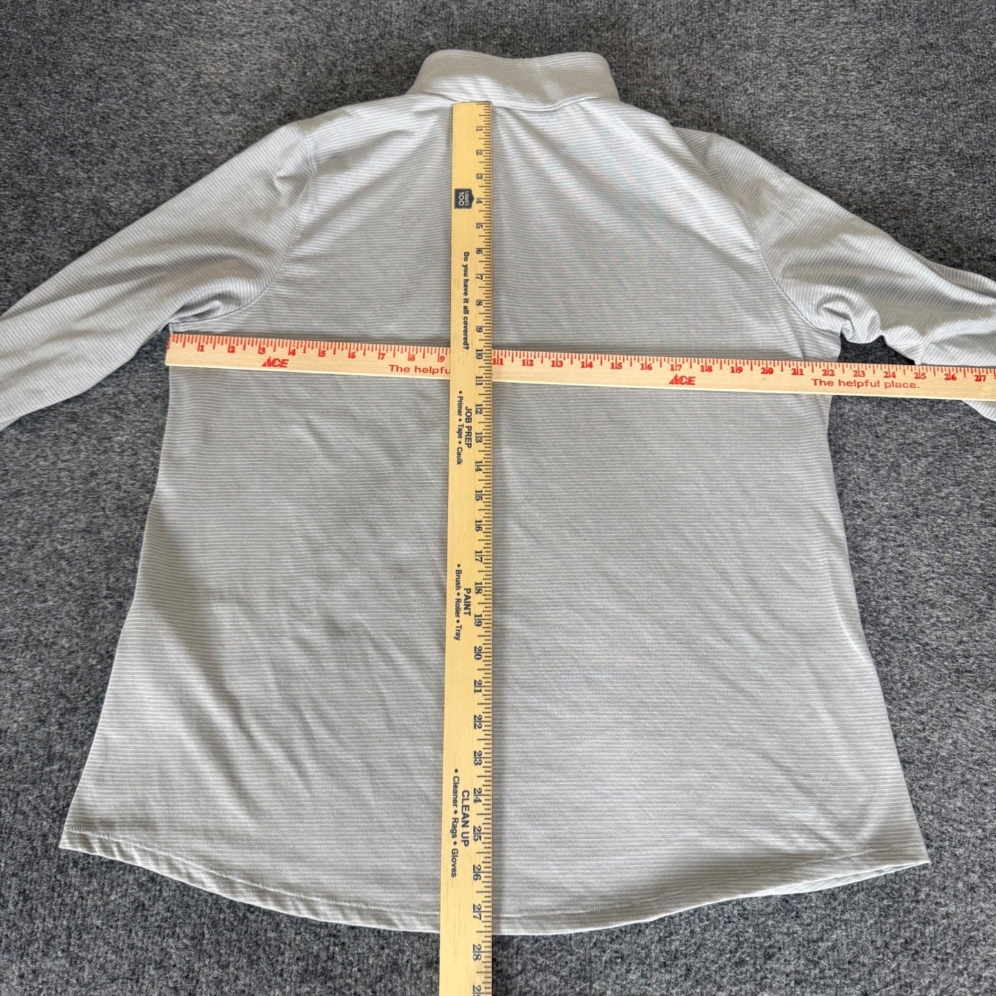Under Armour HeatGear Run Mens XXL Gray Striped 1/4 Zip Pullover Thumbholes