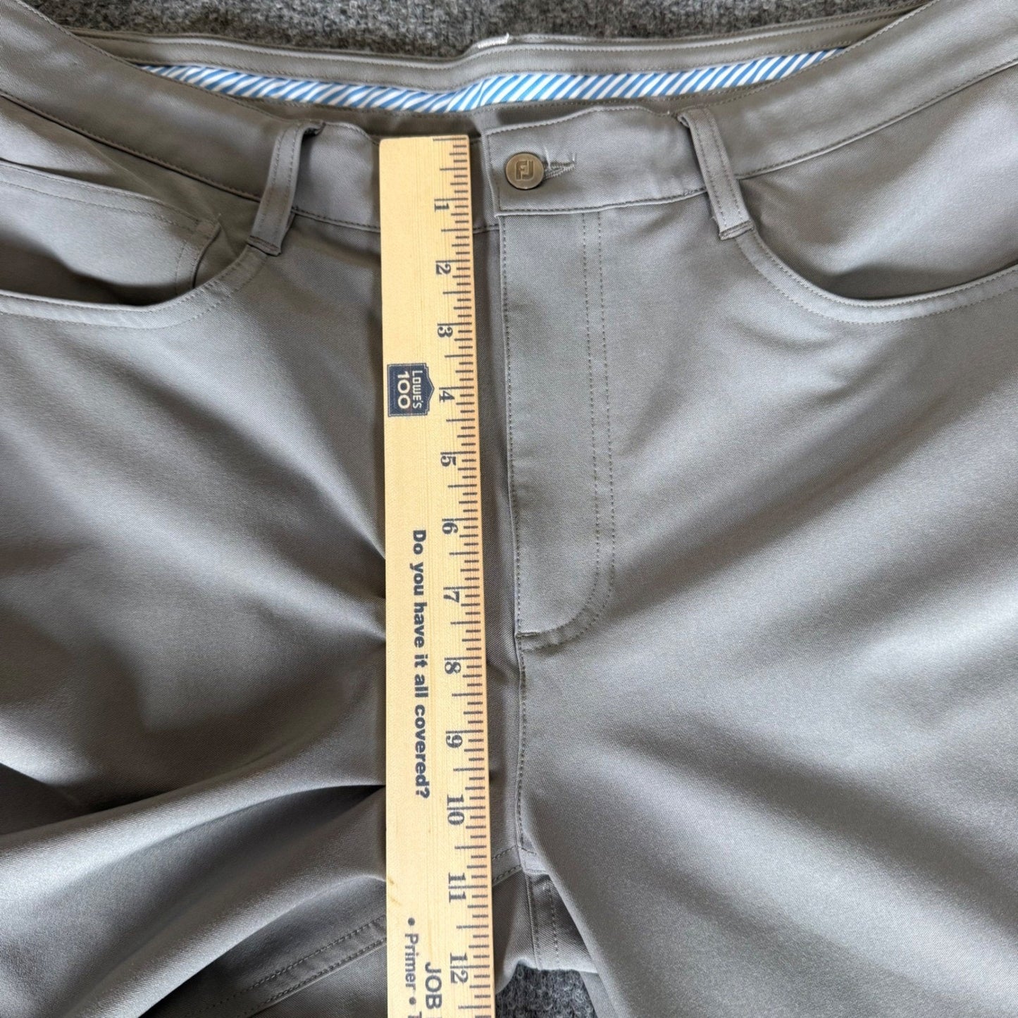 FootJoy Golf Pants Gray Mens 34x32 (Fits 35x30) Athletic Fit Performance Stretch