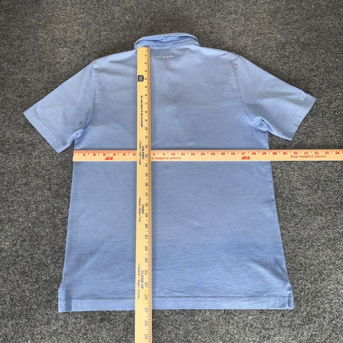 Travis Mathew Polo Shirt Mens M Blue Short Sleeve Golf Stretch Casual Athletic