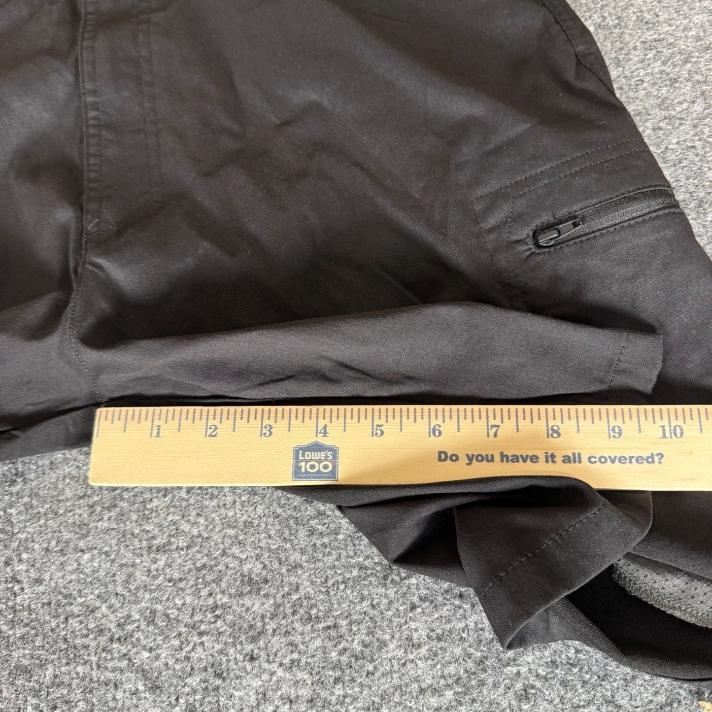 Wrangler Authentics Cargo Shorts Mens 36 Black Outdoor Hiking Workwear Utility