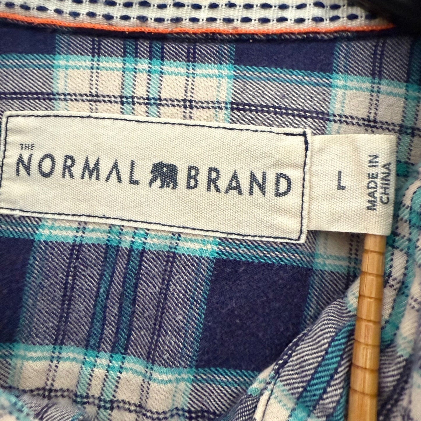 The Normal Brand Flannel Shirt Plaid Button Down Long Sleeve Cotton Mens Large