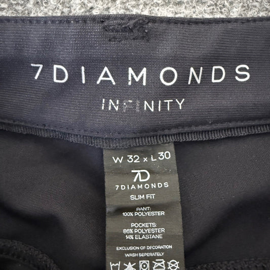 7 Diamonds Infinity Mens Chino Pants Grey 32x30 (Fits 33x26) Stretch Performance