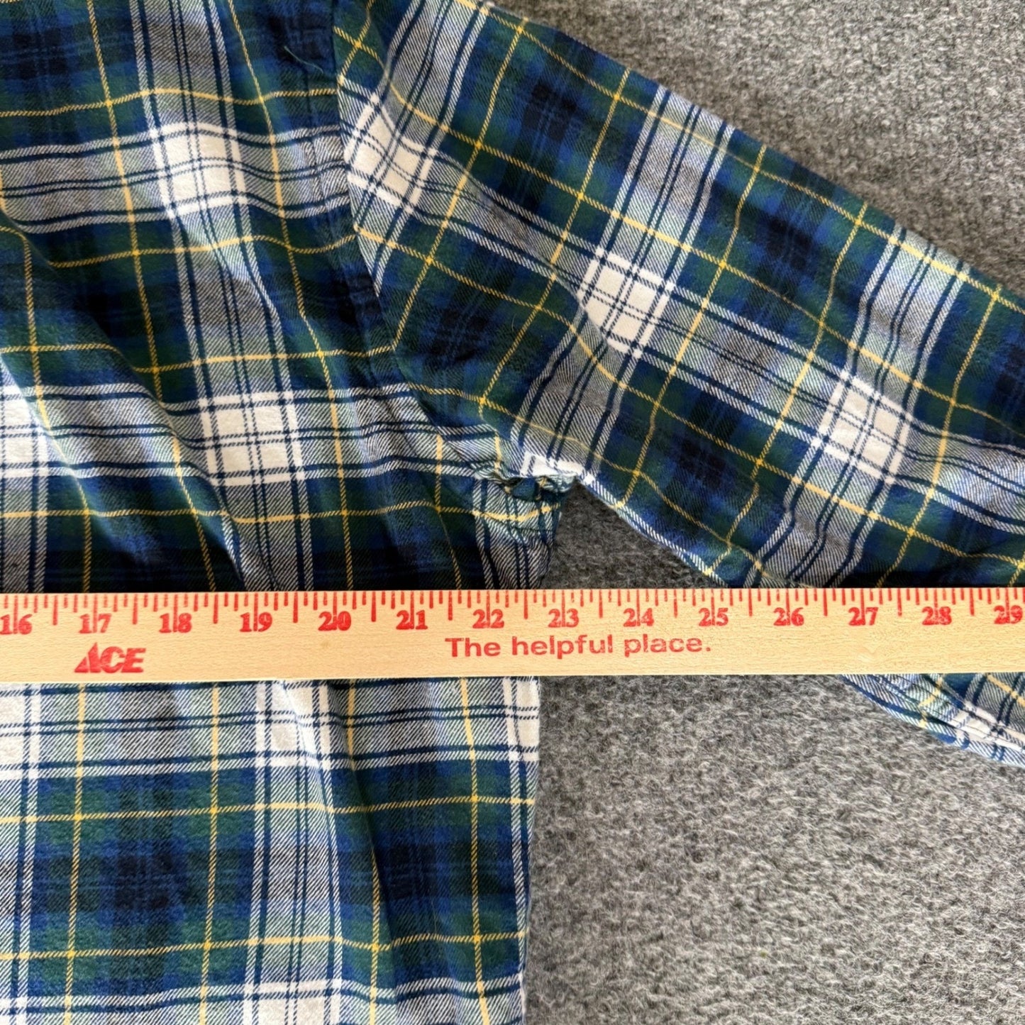 Brooks Brothers 1818 Regent Fit Plaid Flannel Shirt Mens Large Navy Green Cotton