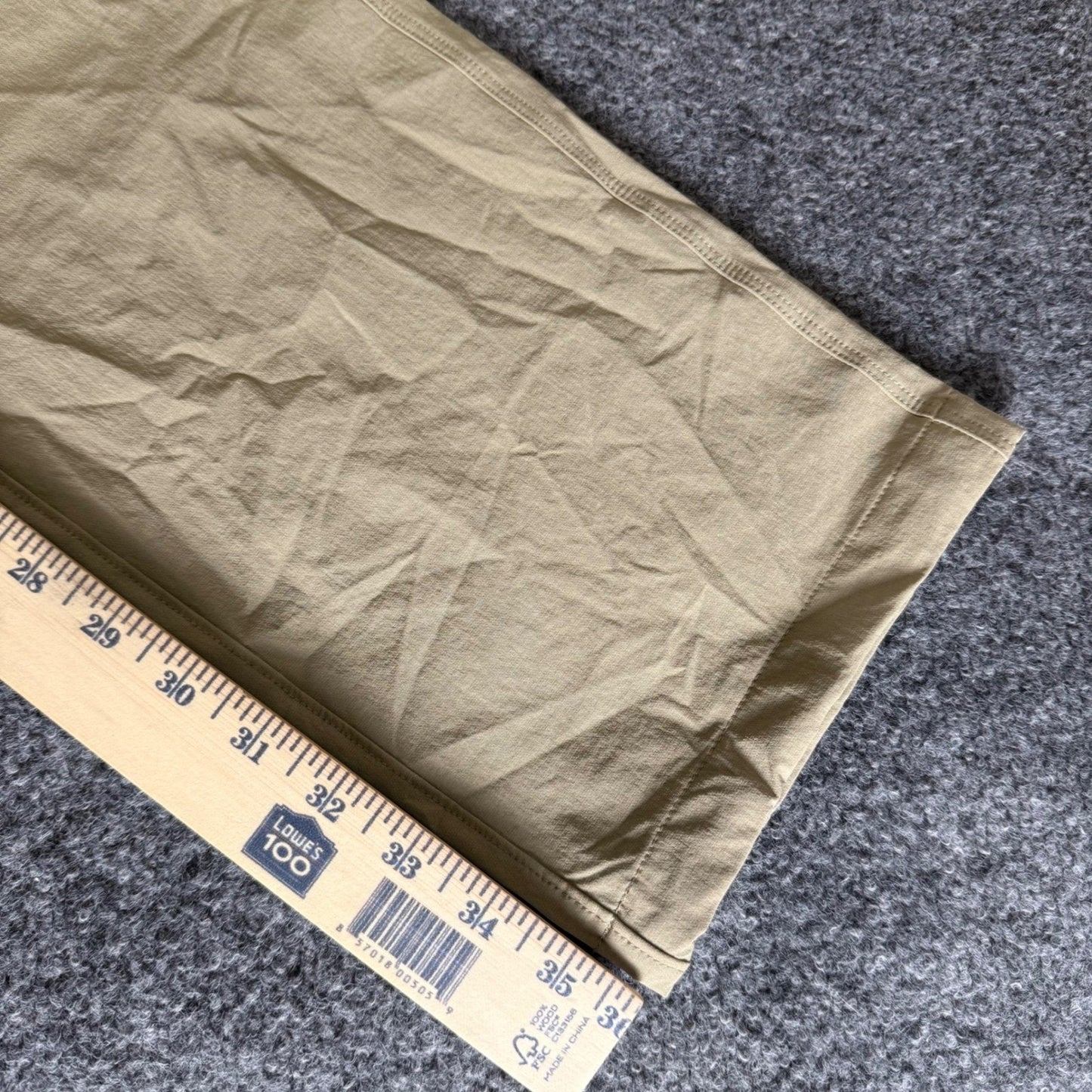 American Tall Mens 32x36 Convertible Cargo Hiking Pants Khaki Tan Outdoor Trail