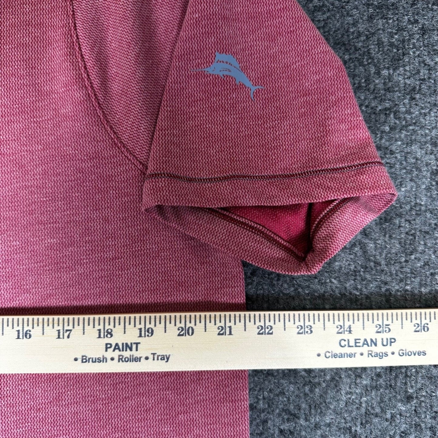 Tommy Bahama IslandZone Henley Shirt Moisture Wicking Heathered Red Medium