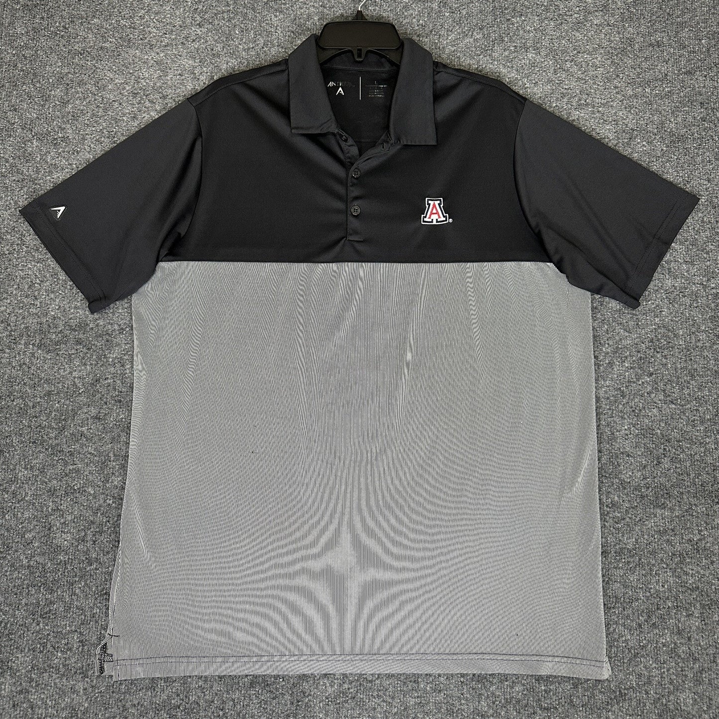 Arizona Wildcats Antigua Polo Shirt Men Large Grey Short Sleeve College Football