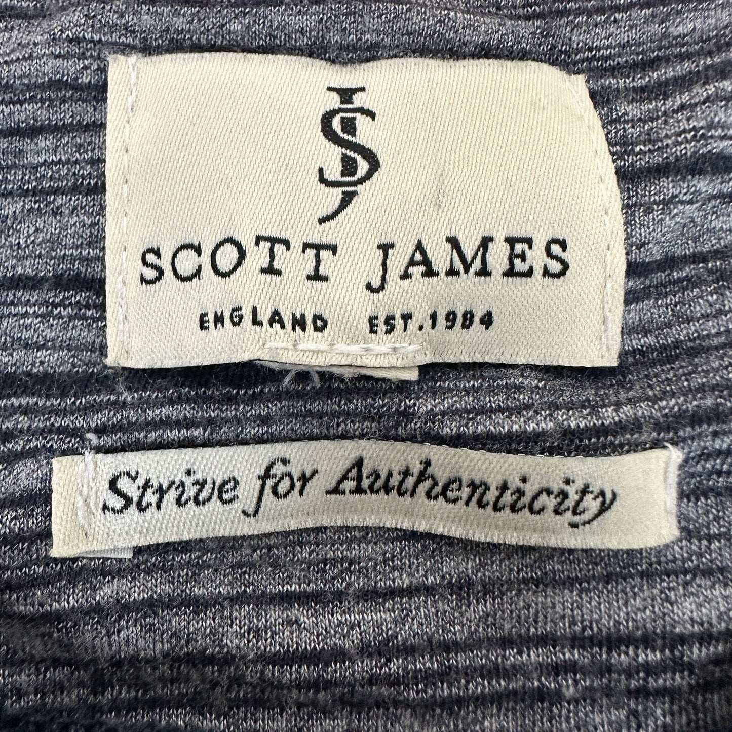 Scott James Polo Shirt Mens XS Navy Blue Grey Short Sleeve Pullover Casual Adult