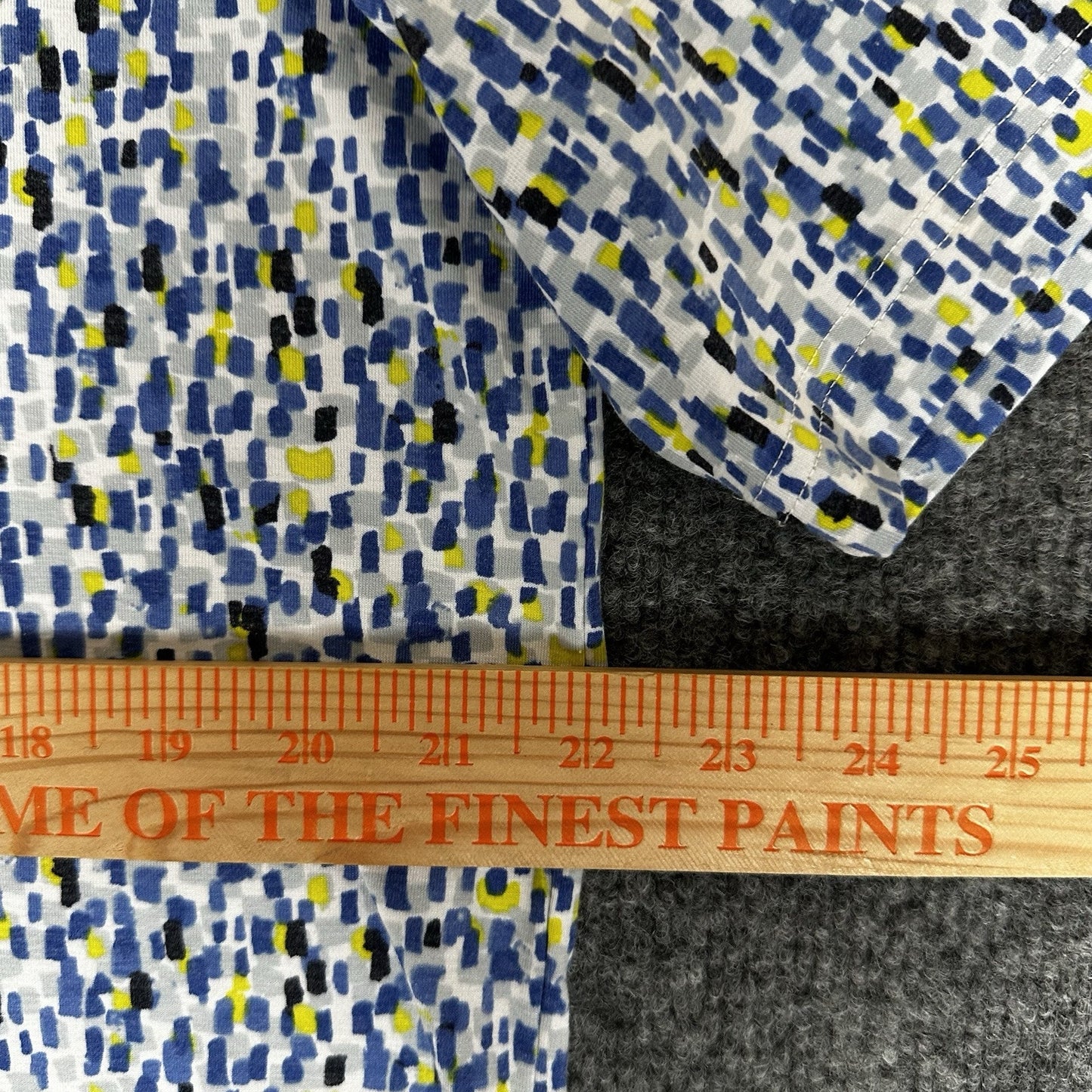 Callaway Polo Shirt Mens M Blue Yellow Geometric Golf Short Sleeve AOP Adult