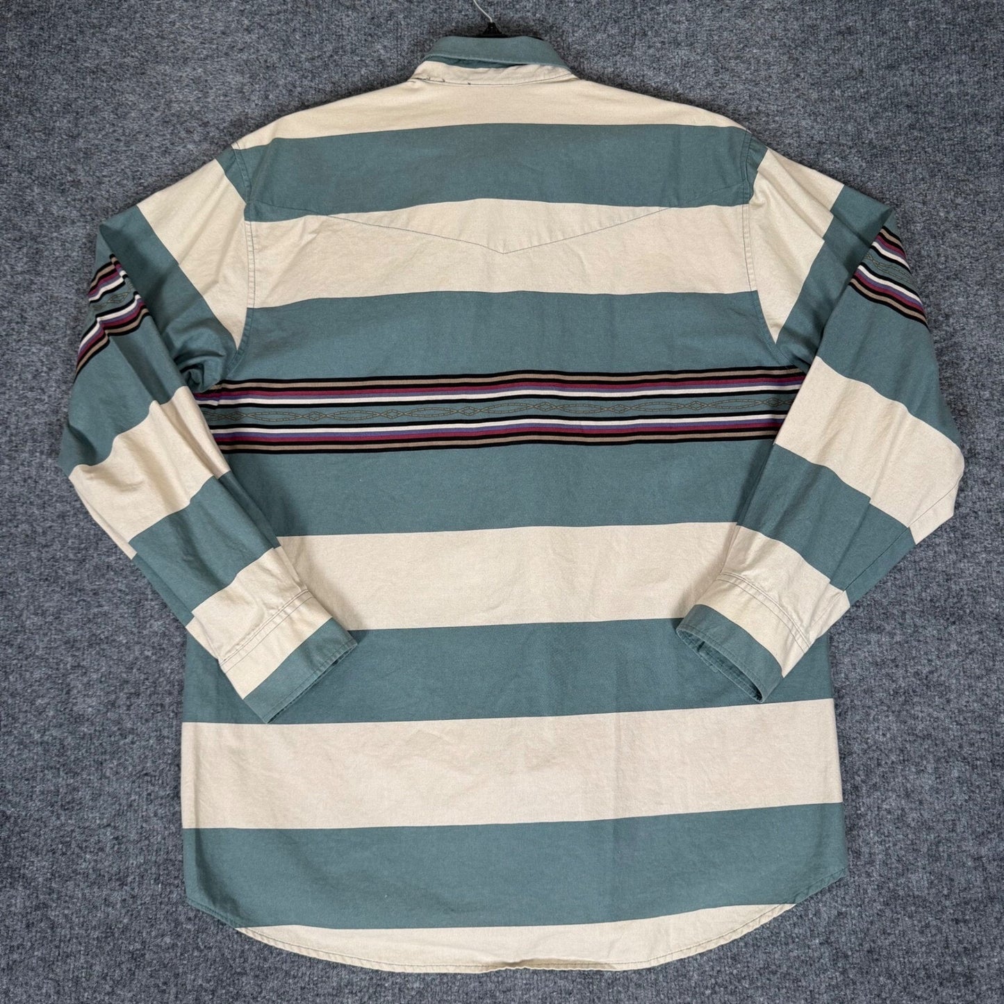 Roper Western Shirt Striped Long Sleeve Button Up Cowboy XL