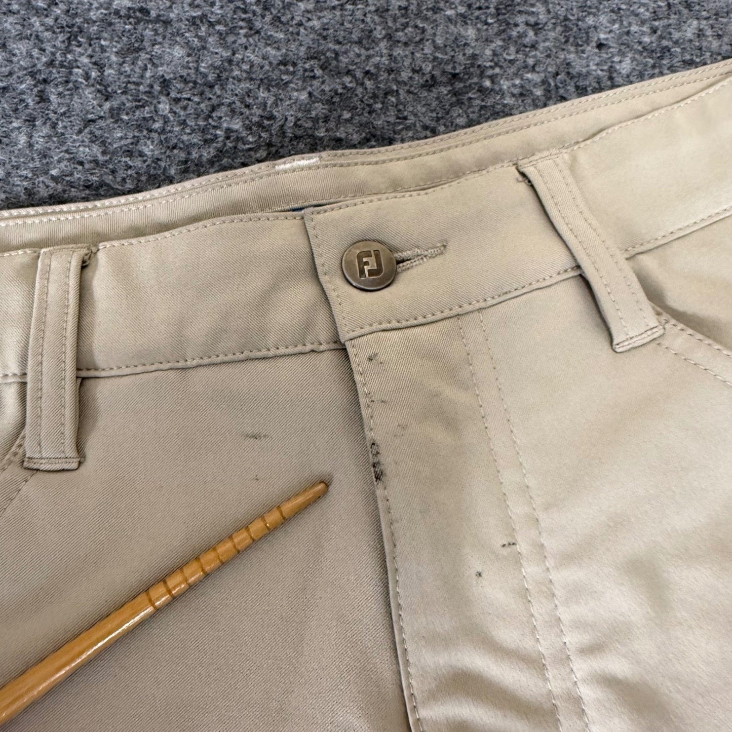 FootJoy Athletic Fit Golf Pants Mens 32x32 Khaki Tan Performance Five Pocket FJ