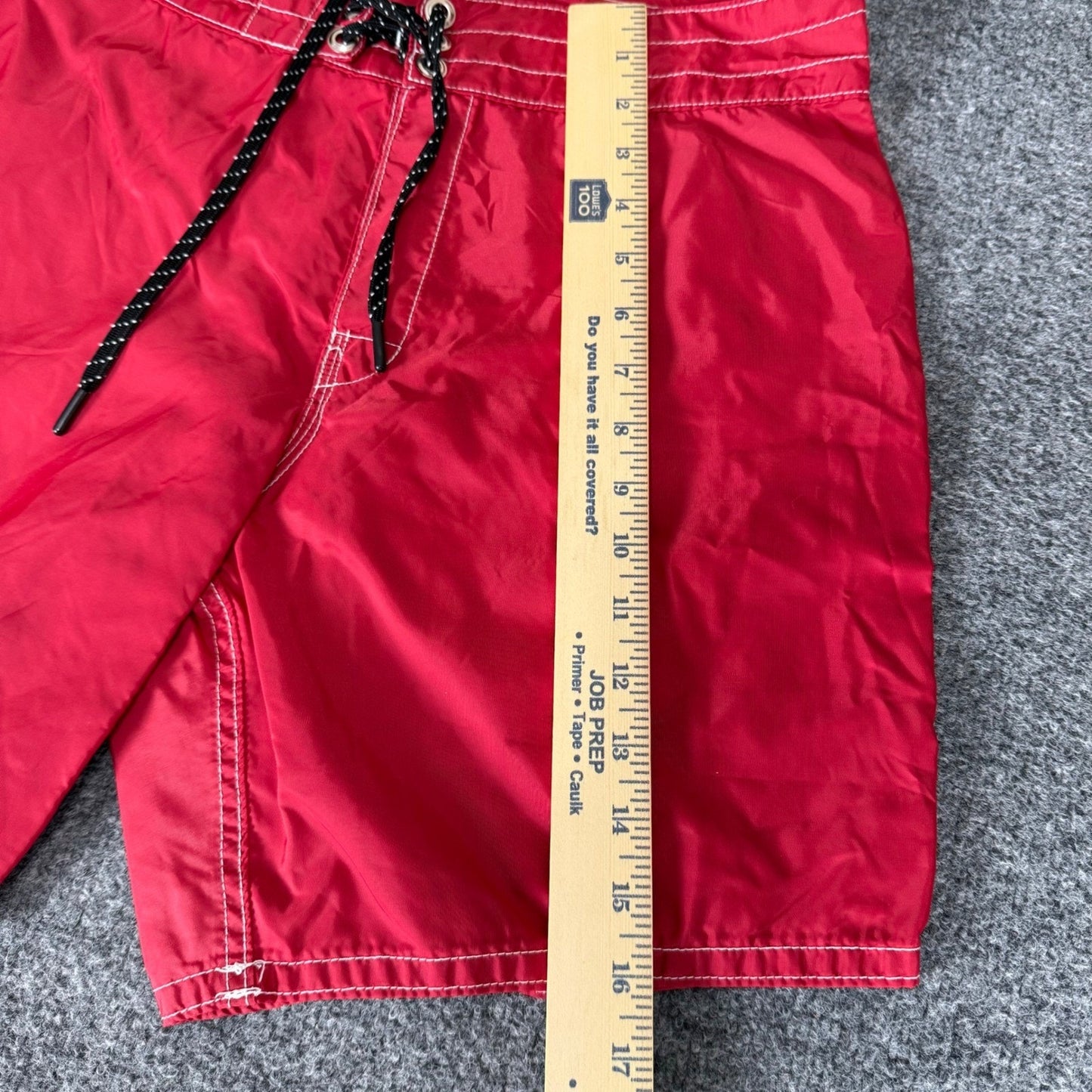 Birdwell Beach Britches Red Board Shorts Mens 32 Nylon Surf Trunks Made in USA