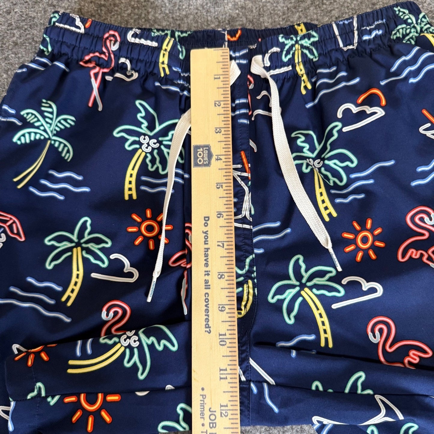 Chubbies Neon Lights Swim Shorts Mens Large Retro Pool Party Casual Beach Summer