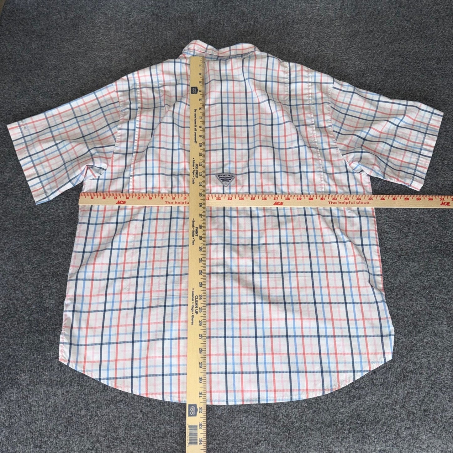 Columbia PFG Fishing Shirt Mens XL Plaid Short Sleeve Omni Shade Outdoor Casual