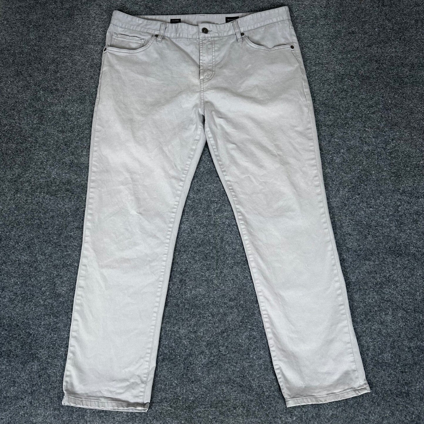7 Diamonds Clifton Slim Straight Leg Pants Casual Chino Grey 38x30