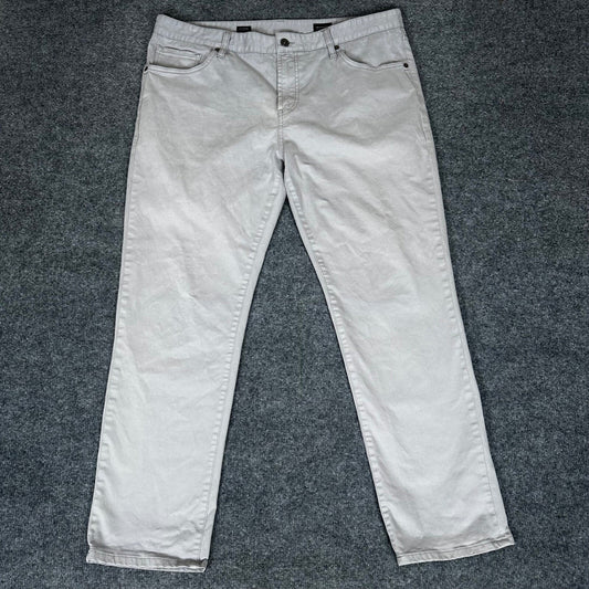 7 Diamonds Clifton Slim Straight Leg Pants Casual Chino Grey 38x30