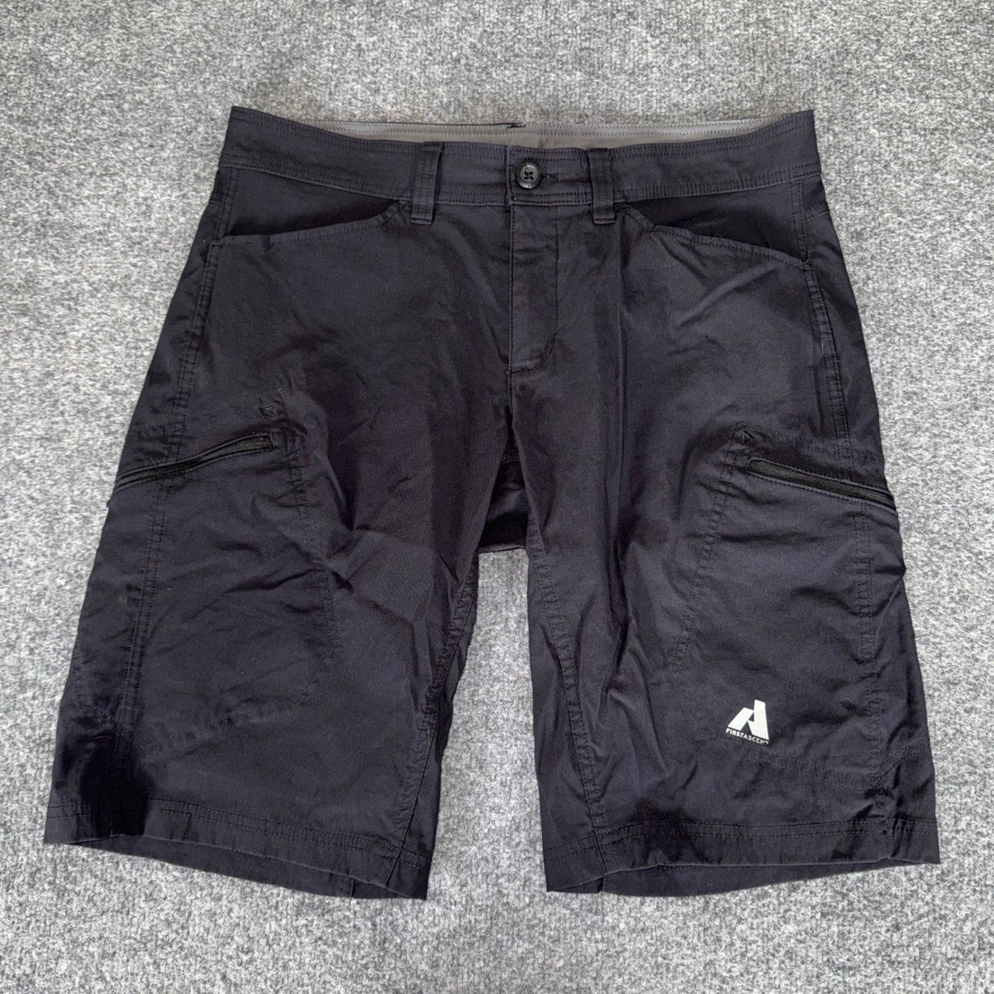 Eddie Bauer First Ascent Mens 34 Black Outdoor Hiking Shorts Nylon Stretch Cargo