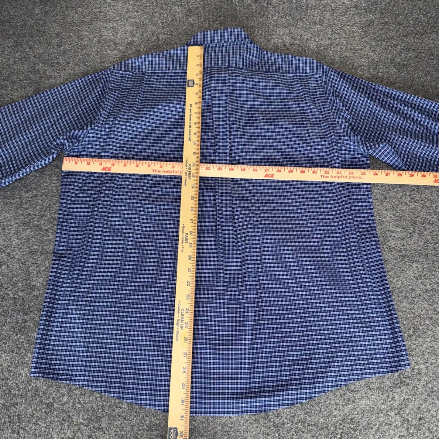 Dockers Battery Street Mens XL Blue Plaid Stretch Button Down Shirt Classic Fit