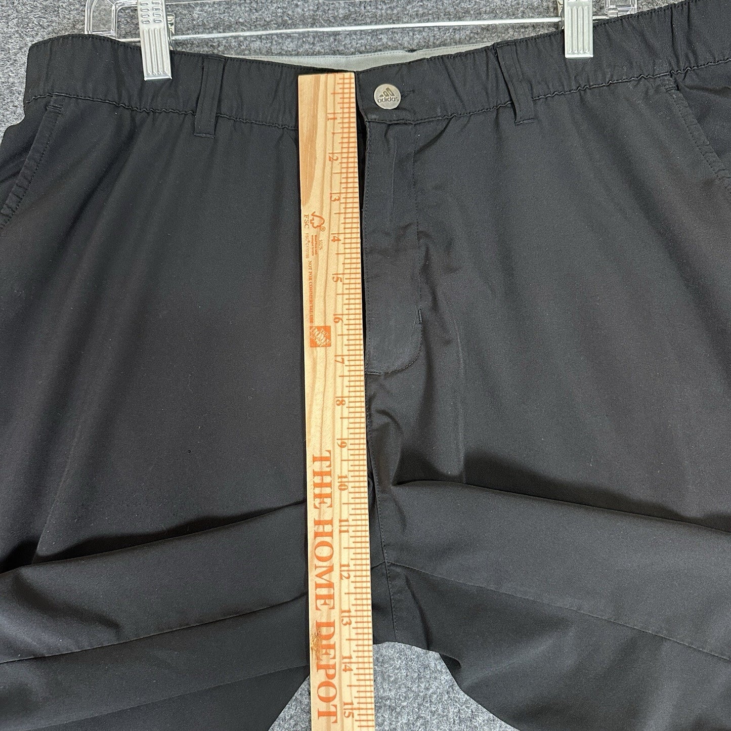 Adidas Short Mens 38 Black Golf Chino Flat Front Performance Stretch Lightweight