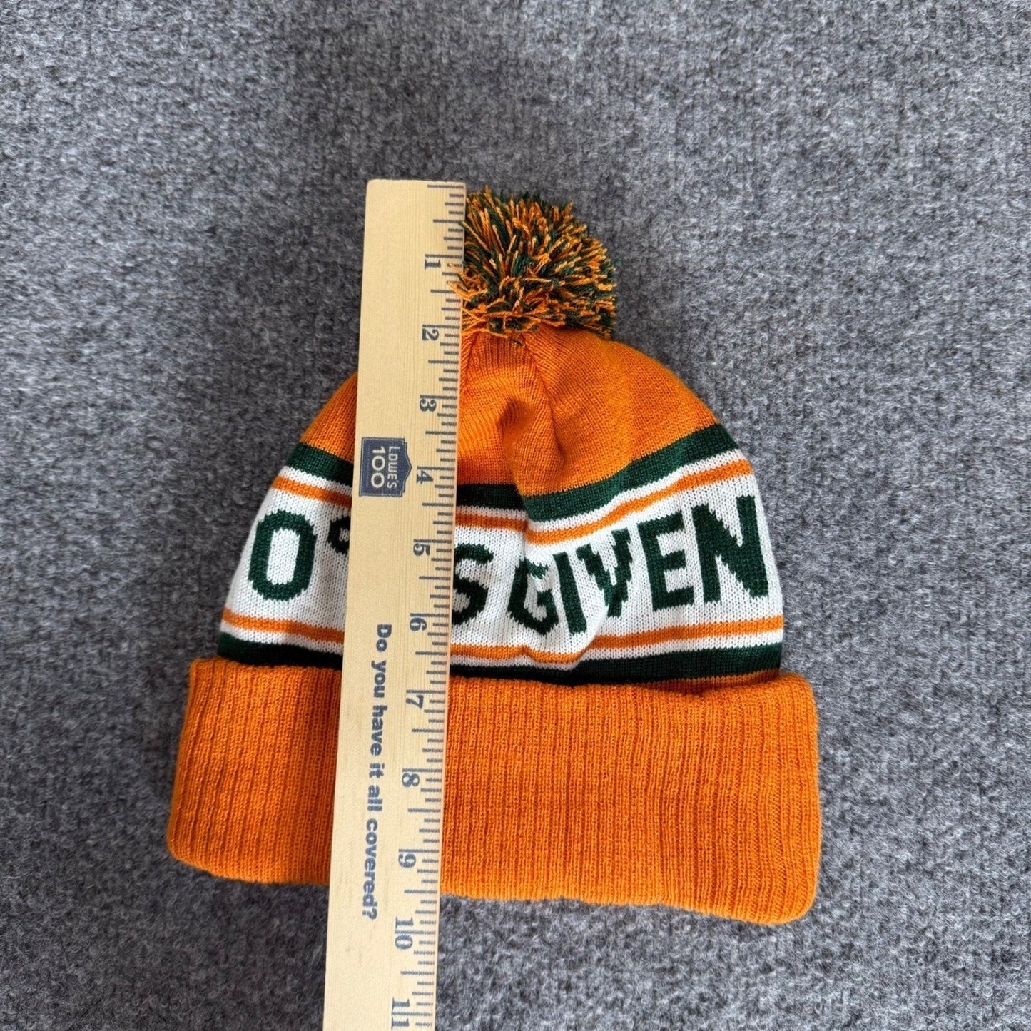 Jagermeister 0 Fs Given Beanie Hat Orange Green Pom Pom Winter Ski Knit Cap