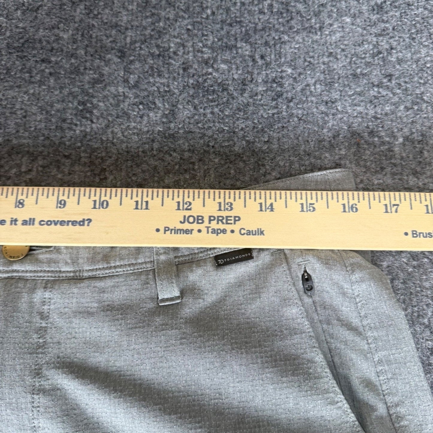 7 Diamonds Polymuse Performance Chino Shorts Mens 32 Grey Golf Activewear Casual