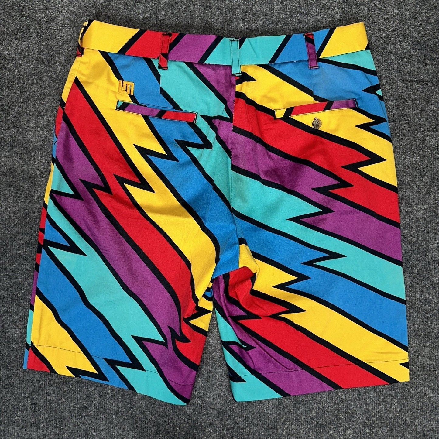 Loudmouth Shorts Mens 36 Colorful Golf Chino Geometric Mid Rise Casual 11" Adult
