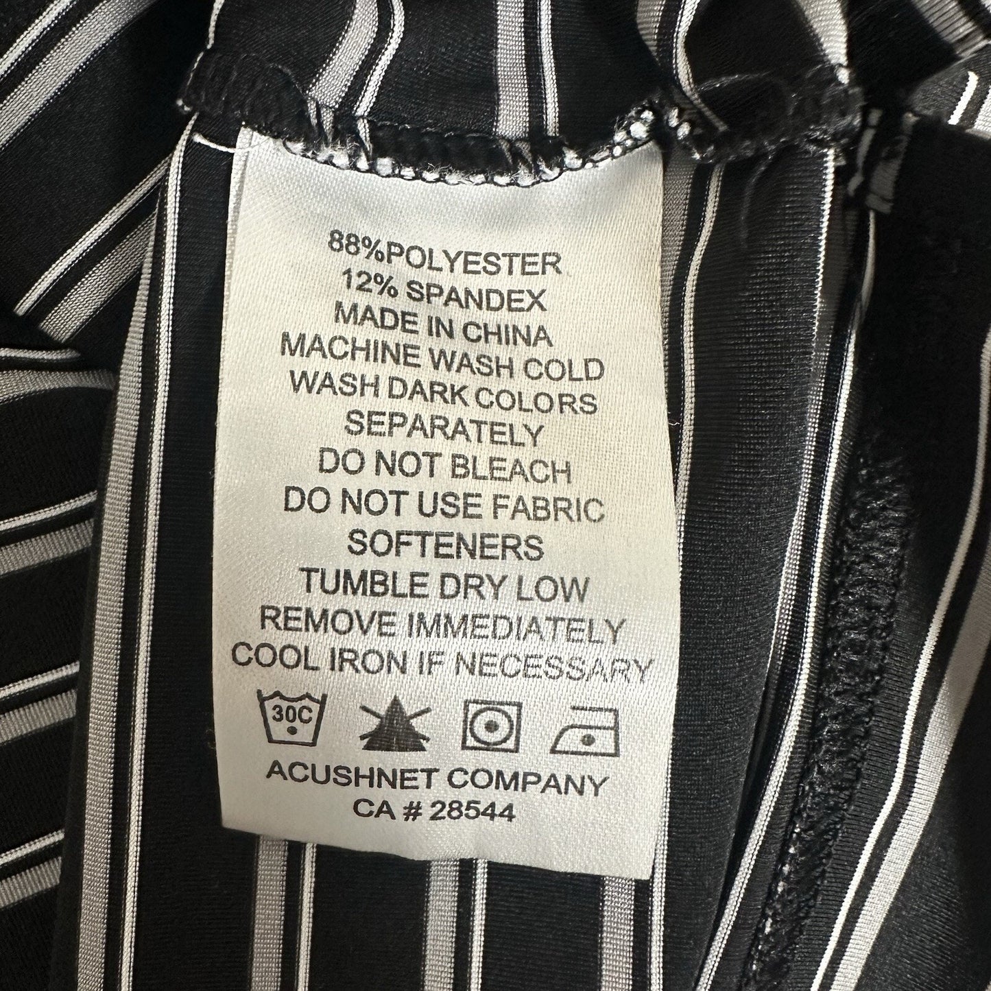 Footjoy Polo Shirt Mens XL Black Grey Striped Athletic Fit FJ Golf Short Sleeve