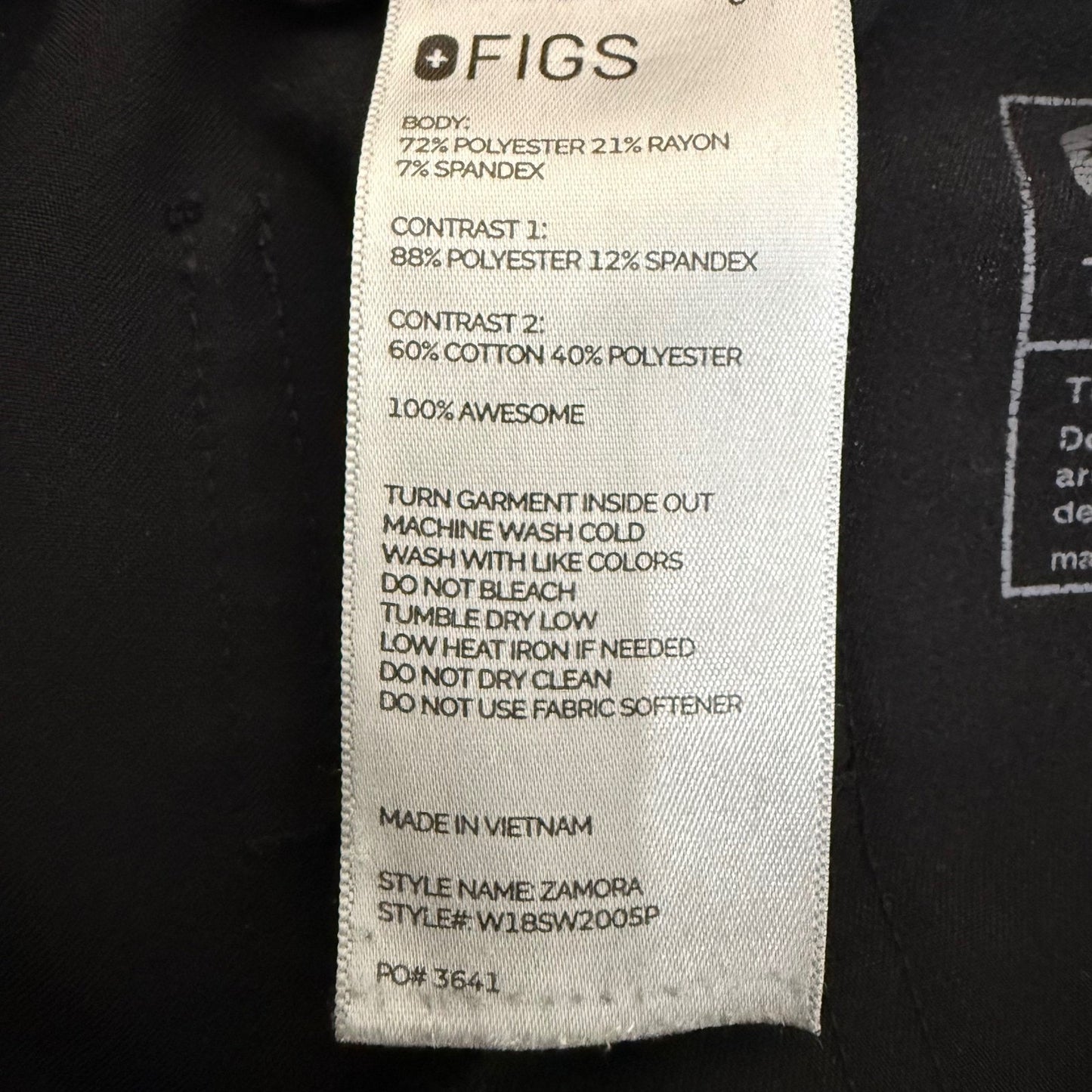 FIGS Zamora Jogger Scrub Pants Womens XXS Black Medical Uniform Healthcare